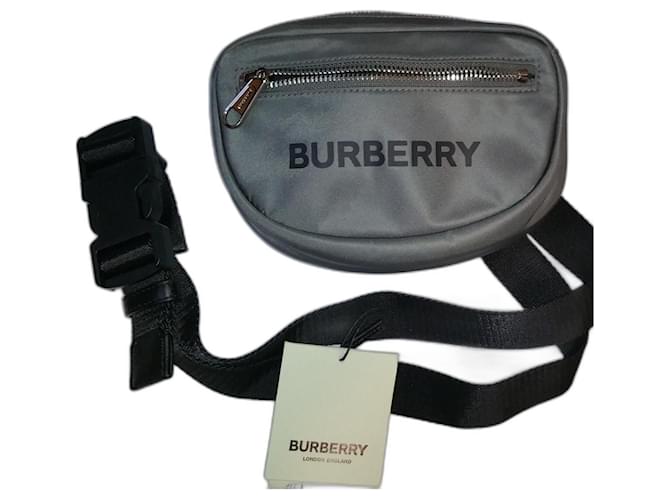 Burberry Cannon Unisex Nylon Econyl Bum Bag in Charcoal Grey Color  ref.1309053
