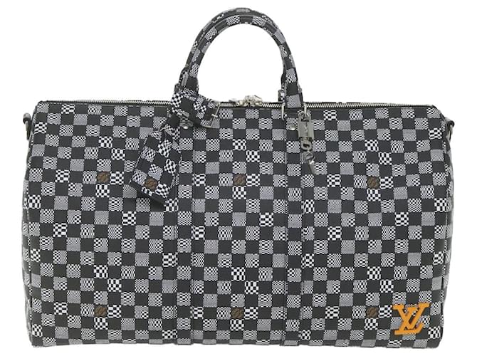 Louis Vuitton Keepall Bandouliere 50 Preto Lona  ref.1309077