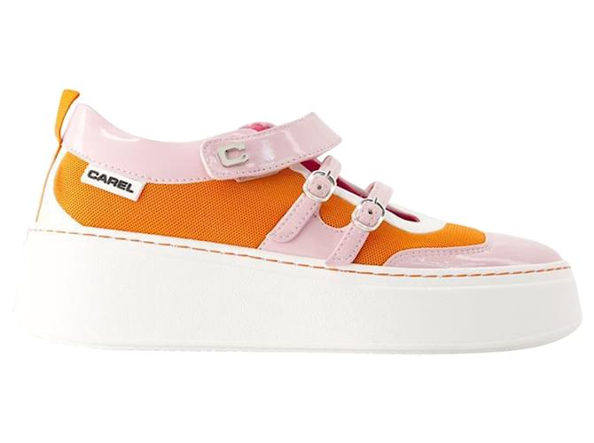 Sneakers Baskina - Carel - Pelle - Arancione/pink  ref.1309089