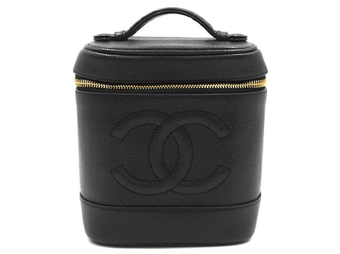 Chanel Estojo CC Caviar Vanity A01998 Couro  ref.1309104