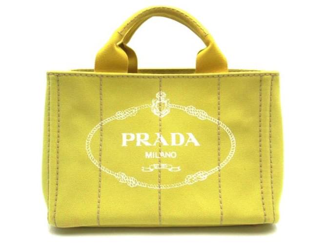 Tote Prada Handtasche mit Canapa-Logo Leinwand  ref.1309108