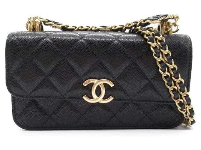 Wallet On Chain Chanel Carteira CC Caviar na Rede AP3106 Couro  ref.1309116