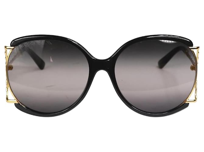 Gafas de sol redondas extragrandes negras Gucci - talla Negro  ref.1309152