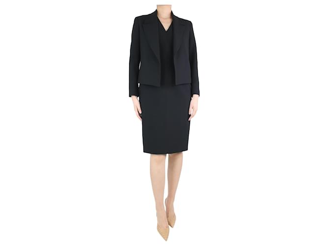 Hugo Boss Black sleeveless v-neck dress and jacket set - size UK 10 Polyester  ref.1309170