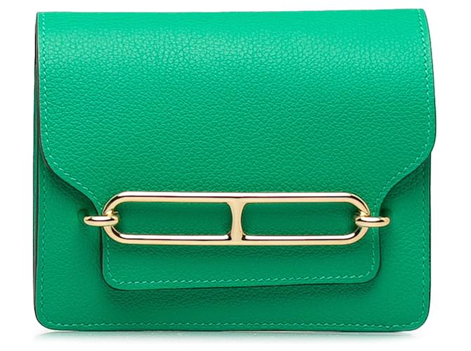 Hermès Green Evercolor Roulis Slim Wallet Leather Pony-style calfskin  ref.1309179