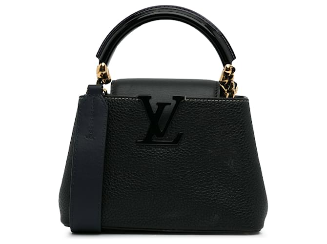 Louis Vuitton Black Taurillon Mini Capucines Leather Pony-style calfskin  ref.1309181