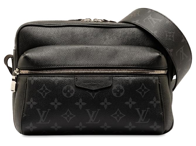 Louis Vuitton Black Monogram Taigarama Outdoor Messenger Leather Cloth  ref.1309189