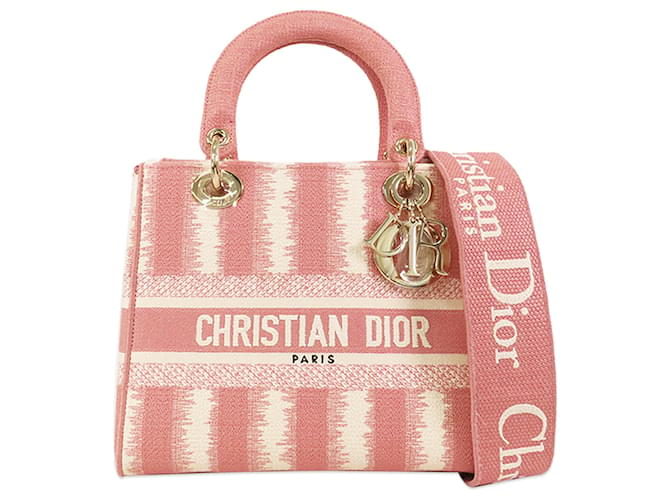Dior Pink Medium D-Stripes Lady D-Lite Cloth Cloth  ref.1309190