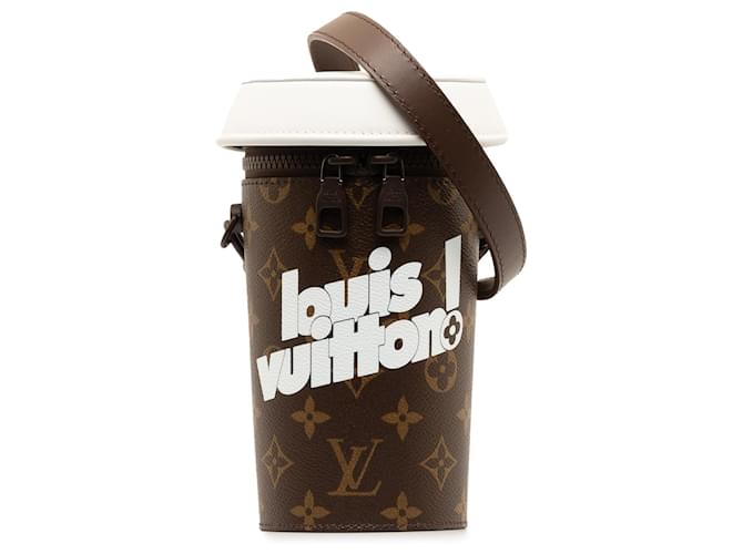 Custodia per tazza di caffè con monogramma marrone Louis Vuitton Tela  ref.1309199