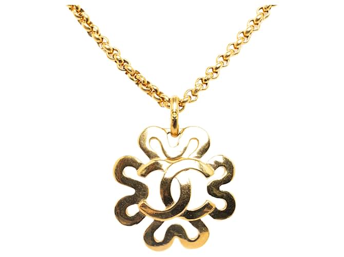 Collar colgante Chanel Gold CC Dorado Metal Chapado en oro  ref.1309219