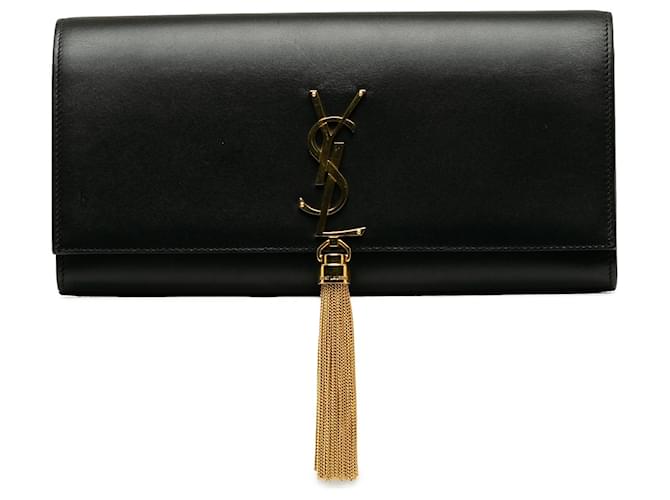 Saint Laurent Black Monogram Kate Tassel Clutch Bag Leather Pony-style calfskin  ref.1309226
