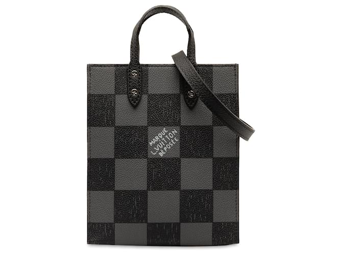 Louis Vuitton Black Damier Checkerboard Sac Plat XS Cloth  ref.1309252