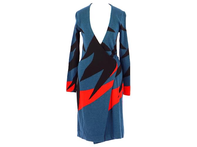 Diane Von Furstenberg robe Blue Wool  ref.1309312