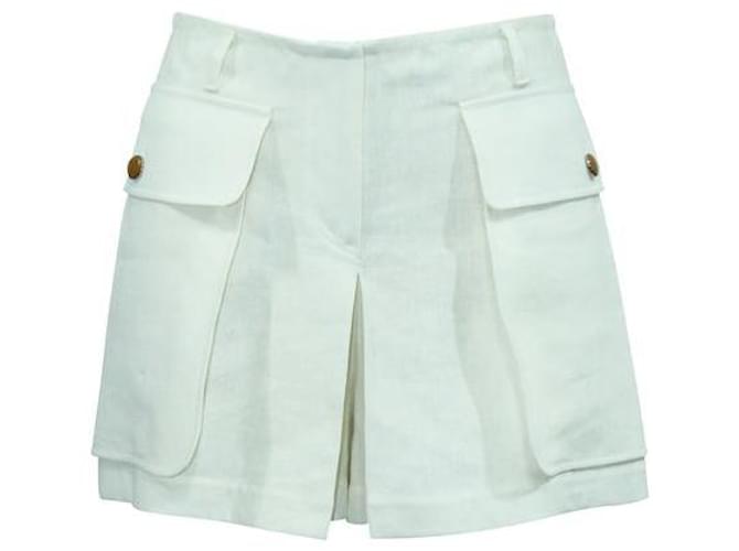 HERMÈS Cream Linen Shorts / Skort  ref.1309316