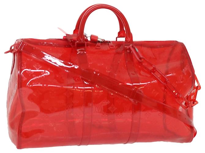 Louis Vuitton Keepall Bandouliere 50 Vermelho Plástico  ref.1309332