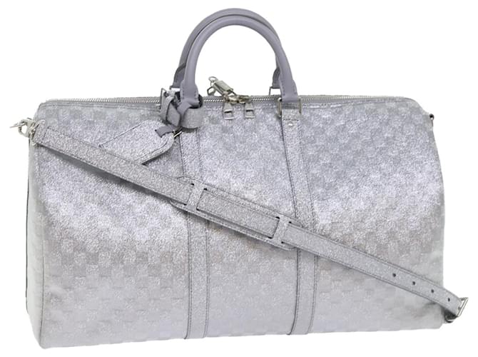 Louis Vuitton Keepall Bandouliere 50 Silvery Cloth  ref.1309333