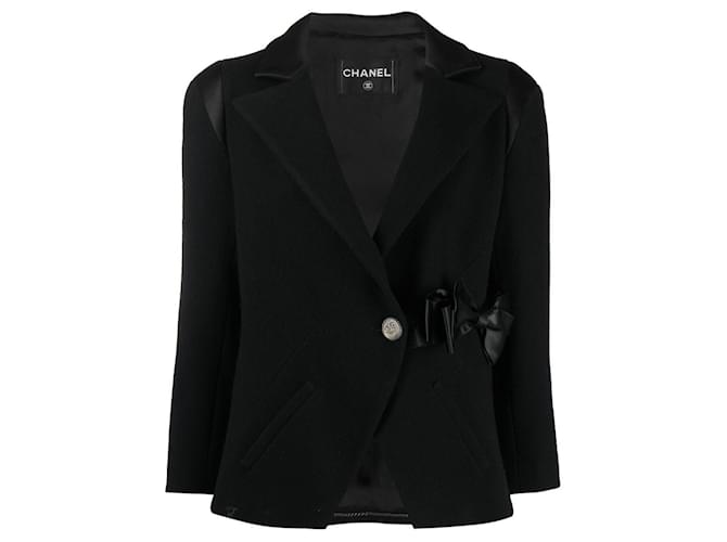 Chanel New Paris / London Runway Black Tweed Jacket Wool  ref.1309350