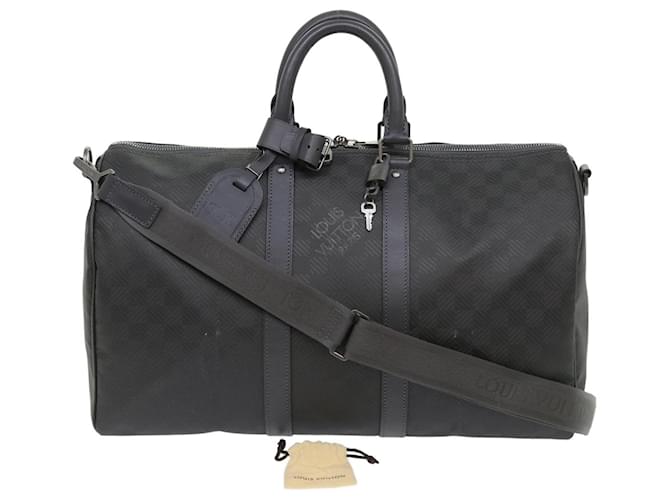 Louis Vuitton Keepall 45 Toile Noir  ref.1309369
