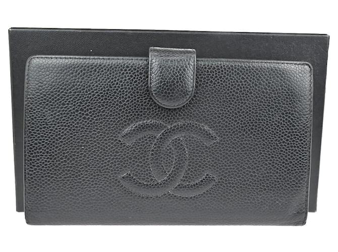 Classique Logo Chanel CC Veau façon poulain Noir  ref.1309399