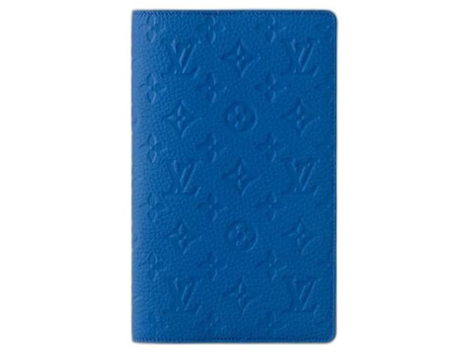 Louis Vuitton LV Notebook Cover Emily MM Blue Leather  ref.1309438