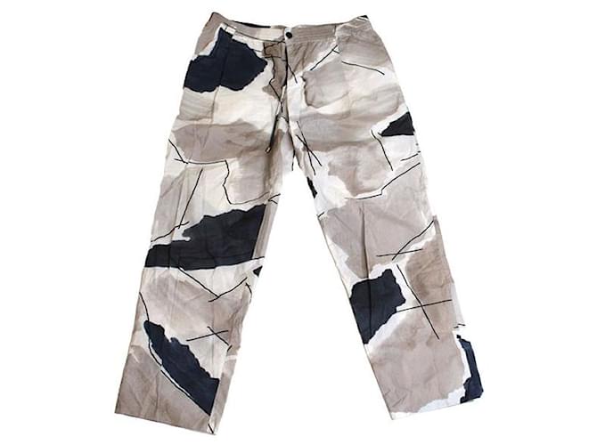 Hermès Pantalones, leggings Beige Algodón  ref.1309495