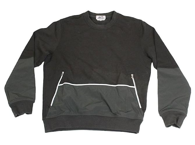 Hermès Sweaters Black Grey Cotton  ref.1309497
