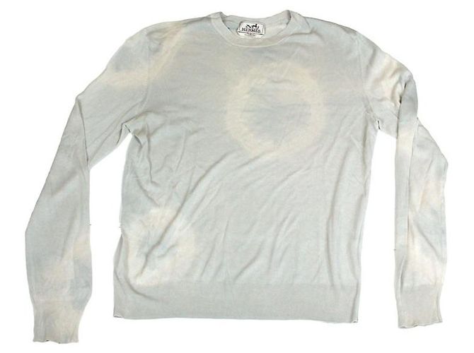 Hermès Tie & Dye Silk Pullover Beige