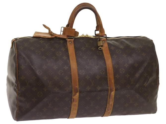 Louis Vuitton Monograma Keepall 55 Boston Bag M41424 Autenticação de LV 68411 Lona  ref.1309535