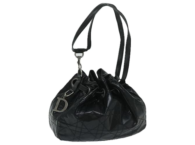 Christian Dior Canage Shoulder Bag patent Black Auth bs12459 Patent leather  ref.1309546