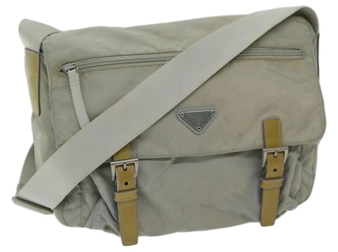 PRADA Shoulder Bag Nylon Gray Auth 68807 Grey  ref.1309576