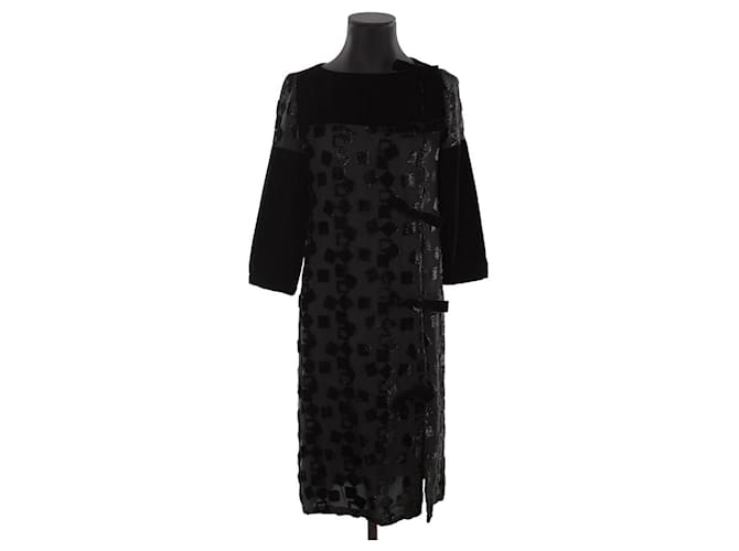 Courreges Silk dress Black  ref.1309666