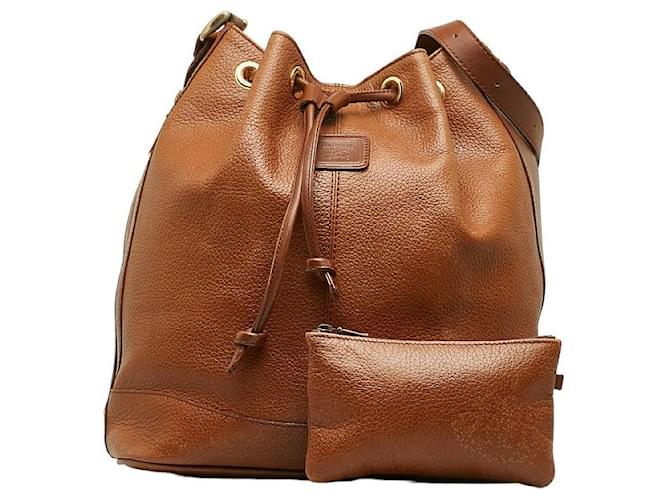 Burberry Leather Bucket Bag Brown Pony-style calfskin  ref.1309678