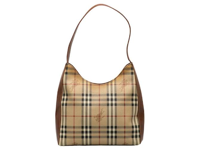 Burberry Haymarket check shoulder bag Brown  ref.1309681