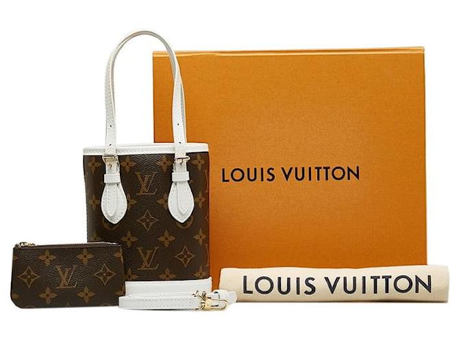 Bucket Louis Vuitton Sac seau Monogram Nano Marron  ref.1309787