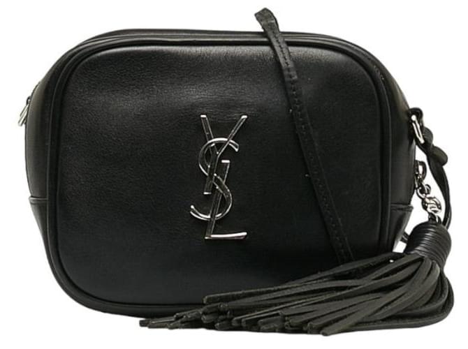 Yves Saint Laurent Monogram Blogger Leather Crossbody Bag Black Pony-style calfskin  ref.1309811
