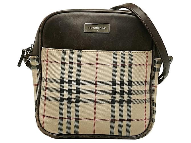 Burberry Vintage Check Crossbody Bag Brown Cloth  ref.1309838