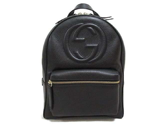 Gucci Interlocking G Soho Chain Backpack Black Pony-style calfskin  ref.1309859