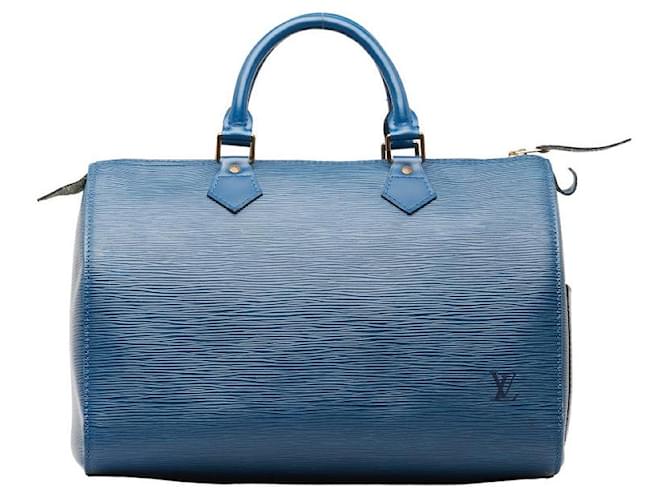 Louis Vuitton Epi Speedy 30 Azul Bezerro-como bezerro  ref.1309963