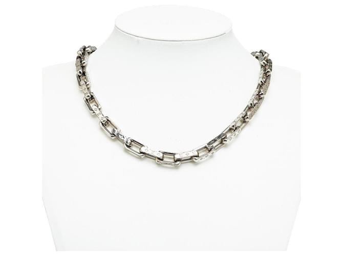 Louis Vuitton Collar de cadena con monograma Plata Plata  ref.1309974