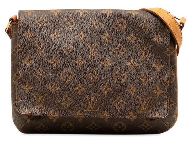 Louis Vuitton Correa Corta Monograma Musette Tango Castaño  ref.1309984