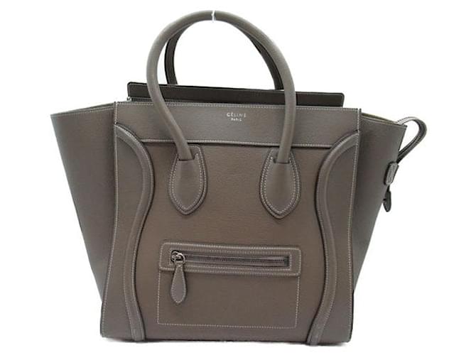 Luggage Céline Mini sac cabas en cuir Gris  ref.1310023