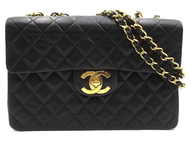 Chanel Jumbo Classic Single Flap Bag Nero Agnello Pelle  ref.1310028