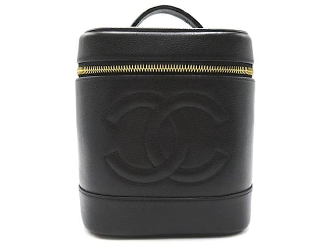 Vanity Chanel Beauty case verticale CC Caviar Nero  ref.1310029