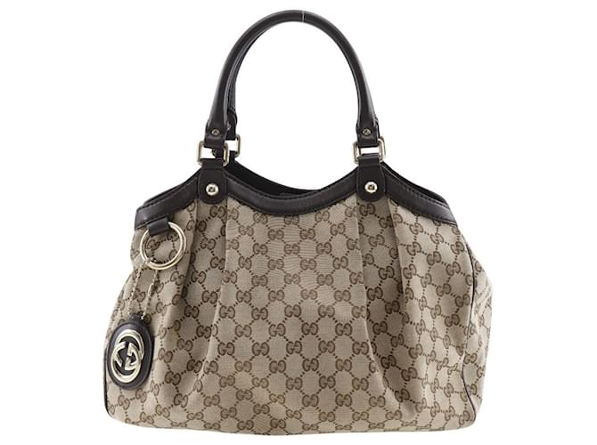 Gucci GG Canvas Sukey Handbag Brown Cloth  ref.1310046