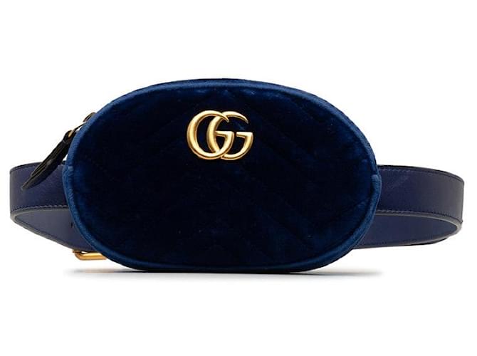 Gucci GG Marmont Velour Belt Bag Blue Velvet  ref.1310047