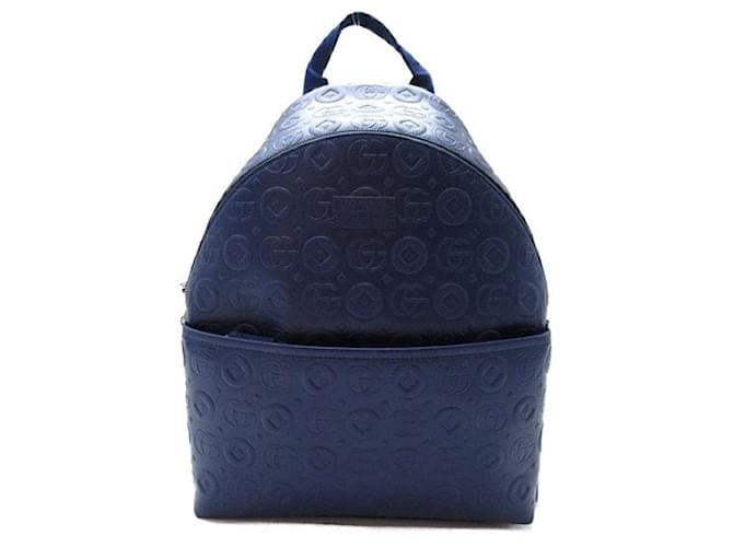 Gucci Logo Embossed Kids Backpack Blue  ref.1310054