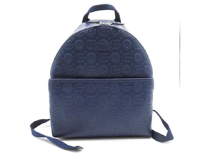 Gucci Logo Embossed Kids Backpack Blue  ref.1310055