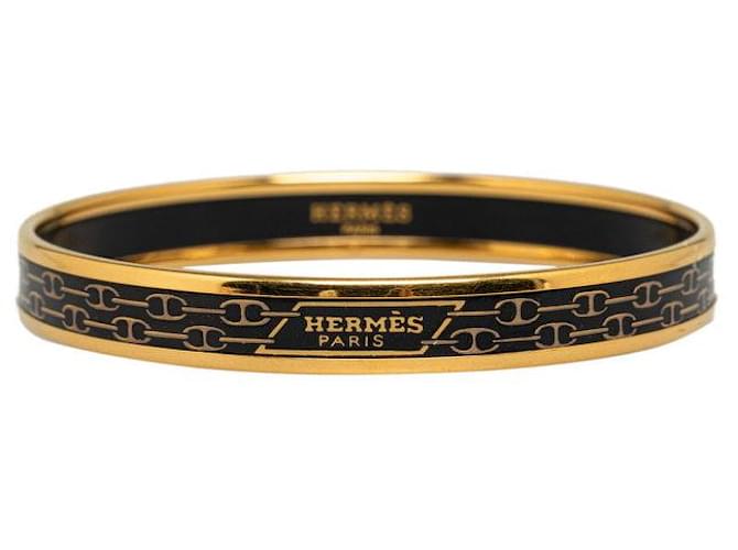 Hermès Schmaler Emaille-Armreif Golden  ref.1310080