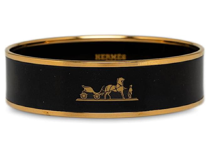 Hermès Bracelet large en émail Noir  ref.1310081