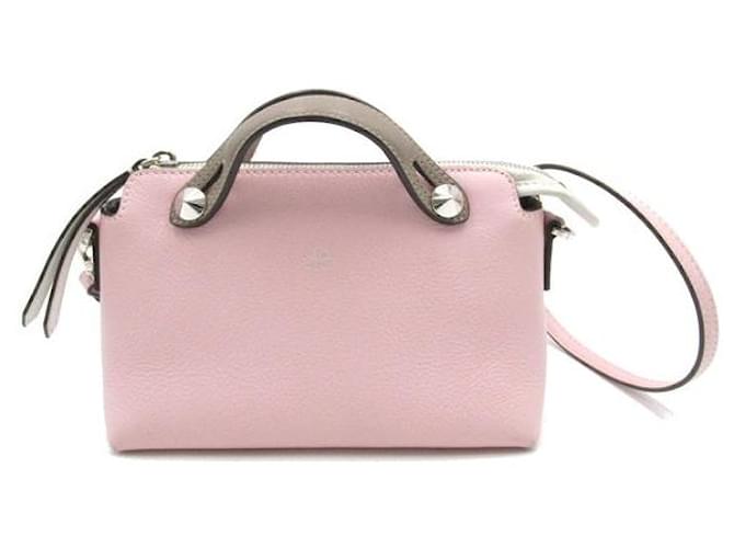 Fendi Mini By The Way Leather Crossbody Bag Pink  ref.1310088